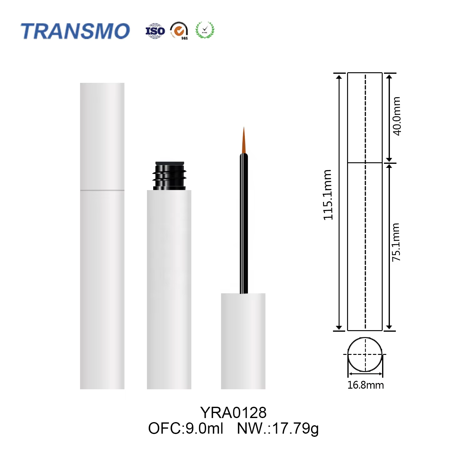 PK-ET-02 Aluminum-finish eyeliner or serum tube